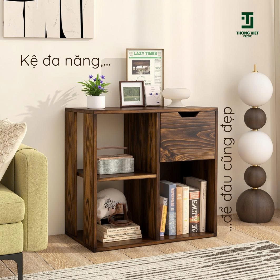 Bot trả lời sau khi nhận diện mẫu kệ gỗ decor phòng